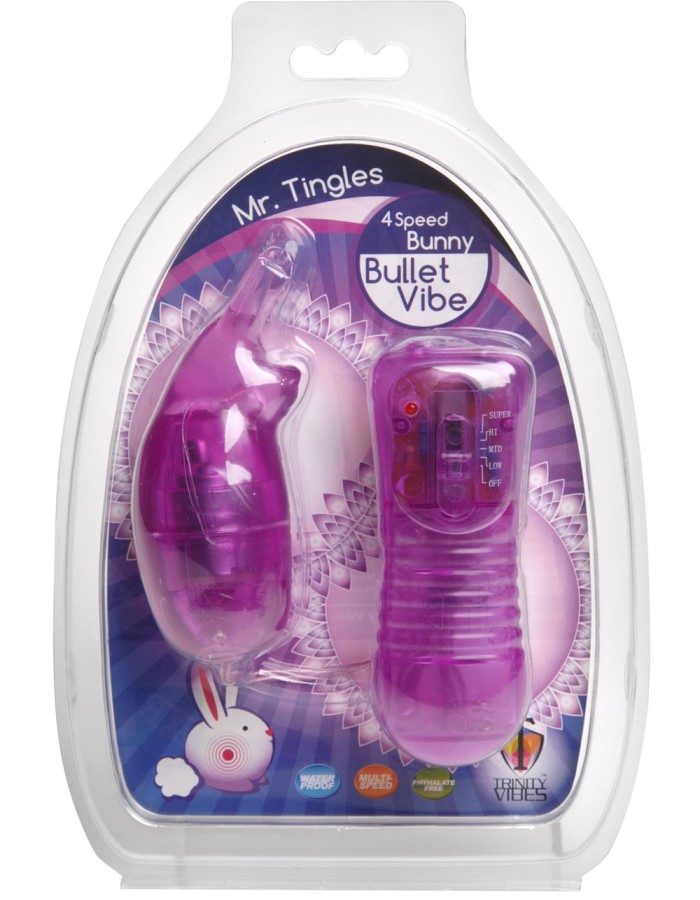 Mr. Tingles 4 Speed Bunny Bullet Vibe - Purple