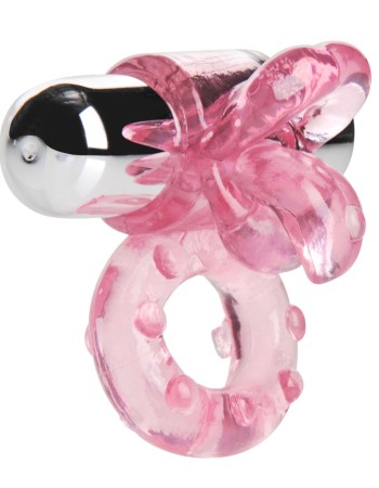 Lick Her Pierced Tongue Vibrating Cock  Ring - Pink