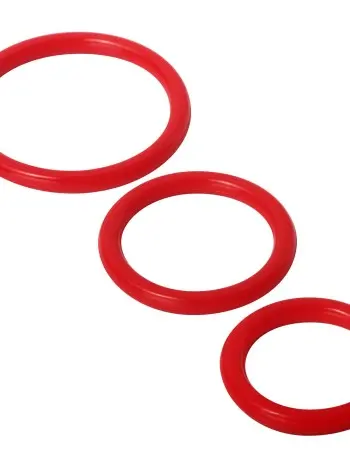 Trinity Silicone Cock Rings - Red
