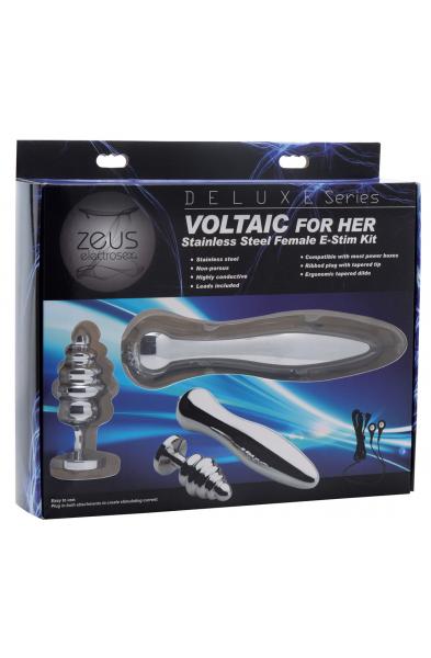 Deluxe Series Voltaic for Her Stainless Steel  Female E-Stim Kit