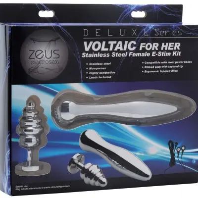 Deluxe Series Voltaic for Her Stainless Steel  Female E-Stim Kit