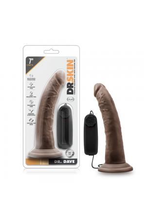 Dr. Skin - Dr. Dave - 7 Inch Vibrating Cock With Suction Cup - Chocolate