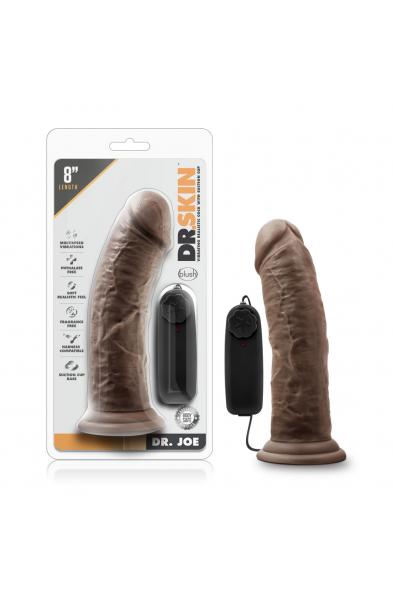 Dr. Skin - Dr. Joe - 8 Inch Vibrating Cock With  Suction Cup - Chocolate