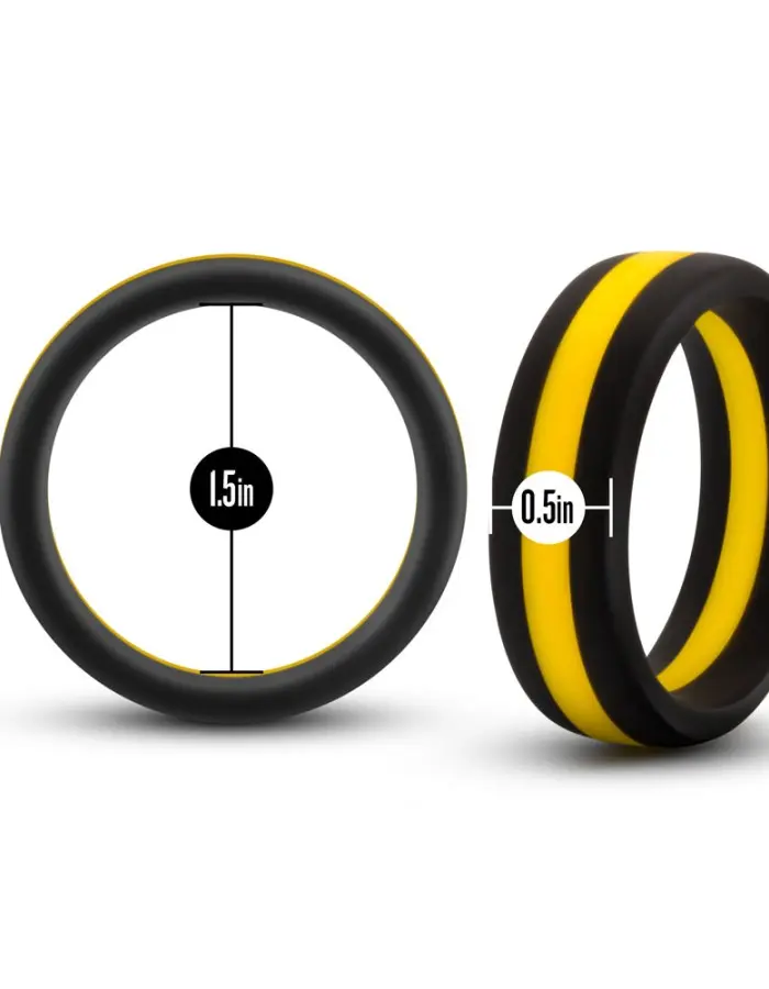 Performance - Silicone Go Pro Cock Ring - Black/gold/black