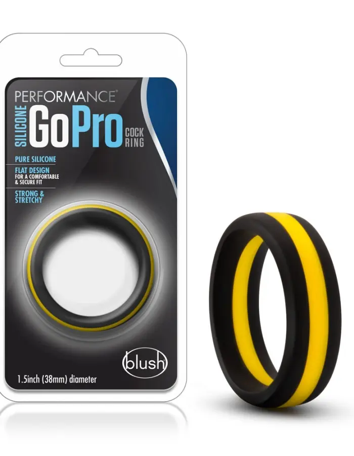 Performance - Silicone Go Pro Cock Ring - Black/gold/black