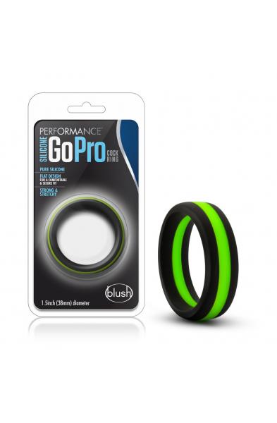 Performance - Silicone Go Pro Cock Ring -  Black/green/black