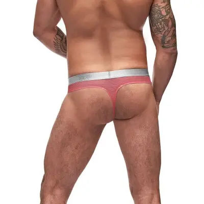 Mesh Rib Bong Thong - Pink - L/xl