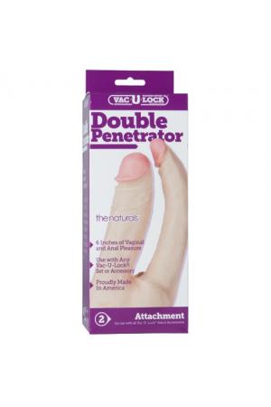 Vac-U-Lock Double Penetrator - White