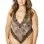 Printed Teddy With Lace Trimmed Plunging Neckline - Leopard/black - 1x2x