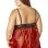 Lace Cup Satin Empire Body Babydoll With Contrast Color Piping + G-String - Black/red - 3x4x