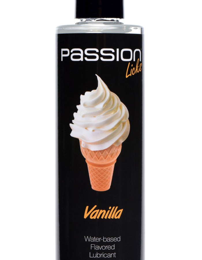 Passion Licks Vanilla Water Based Flavored Lubricant - 8 Oz