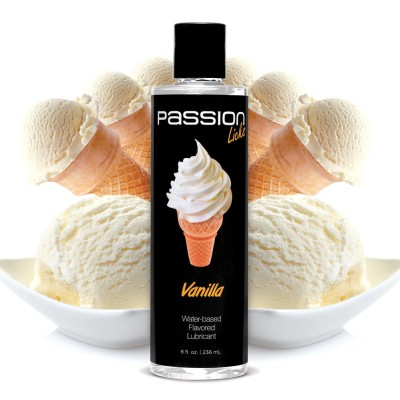 Passion Licks Vanilla Water Based Flavored Lubricant - 8 Oz