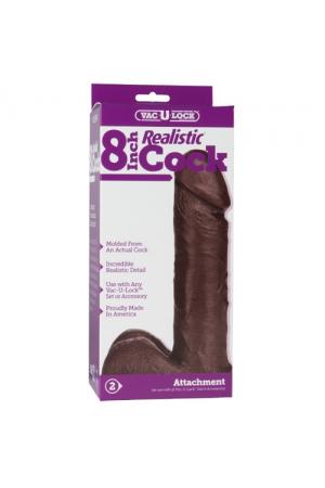 Vac-U-Lock 8 Inch Realistic Cock - Black