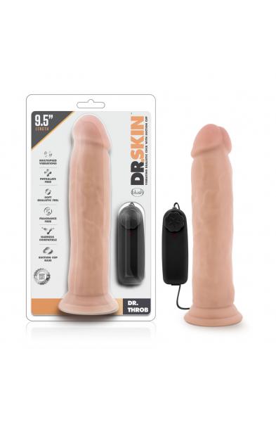 Dr. Skin - Dr. Throb - 9.5 Inch Vibrating Realistic Cock With Suction Cup - Vanilla