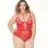 Soft Cup Mesh & Lace Teddy W/choker - Red - 2x