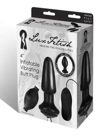 Lux Fetish 4" Inflatable Vibrating Butt Plug
