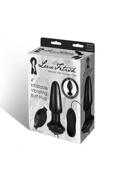 Lux Fetish 4" Inflatable Vibrating Butt Plug