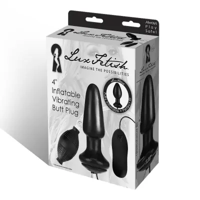 Lux Fetish 4" Inflatable Vibrating Butt Plug