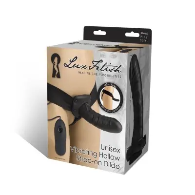 Lux Fetish Unisex Vibrating Hollow Strap-on Dildo