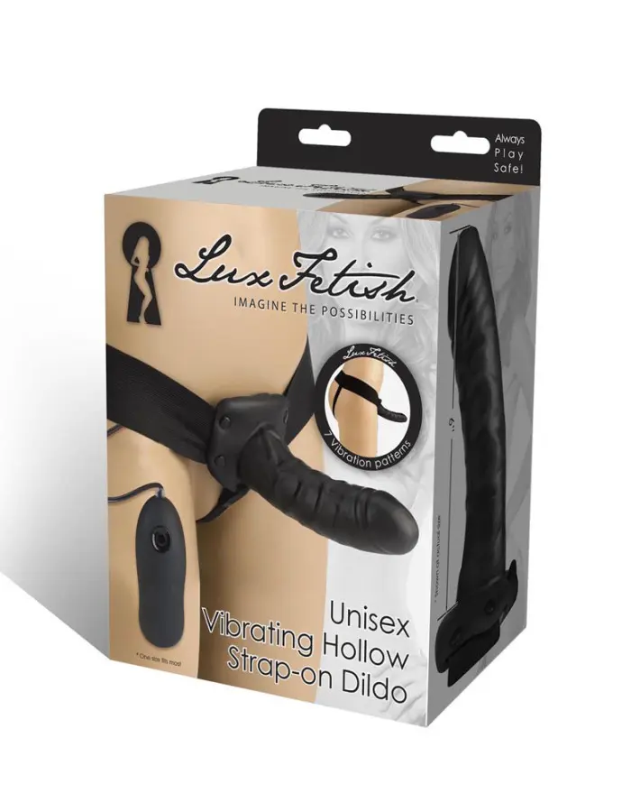 Lux Fetish Unisex Vibrating Hollow Strap-on Dildo