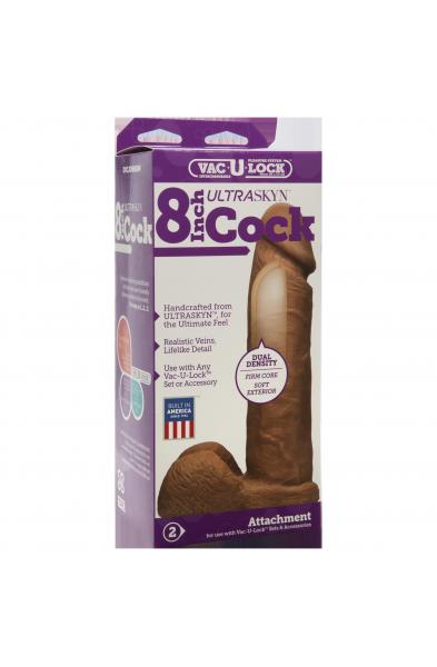 Vac-U-Lock 8-Inch Ultraskyn Cock - Caramel