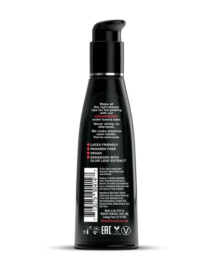 Aqua Strawberry Flavored Water Based Intimate Lubricant - 4 Fl. Oz.