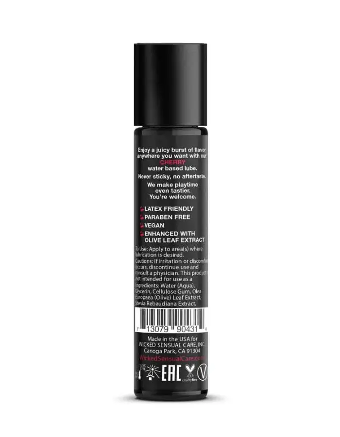 Aqua Cherry Flavored Water Based Intimate Lubricant - 1 Fl. Oz.