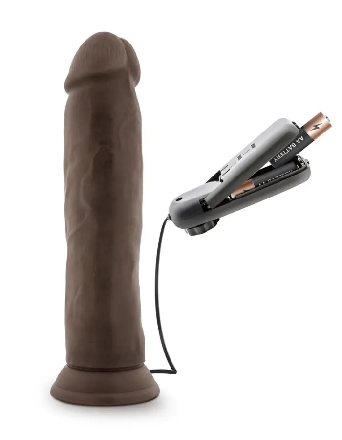 Dr. Skin - Dr. Throb - 9.5 Inch Vibrating Realistic Cock With Suction Cup - Chocolate