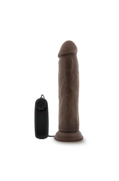 Dr. Skin - Dr. Throb - 9.5 Inch Vibrating  Realistic Cock With Suction Cup - Chocolate