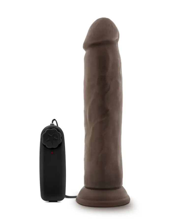 Dr. Skin - Dr. Throb - 9.5 Inch Vibrating Realistic Cock With Suction Cup - Chocolate