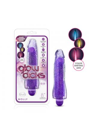 Glow Dicks - Molly Glitter Vibrator - Purple