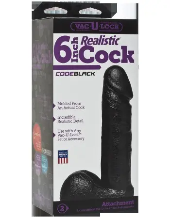 Vac-U-Lock Codeblack 6-Inch Realistic Cock