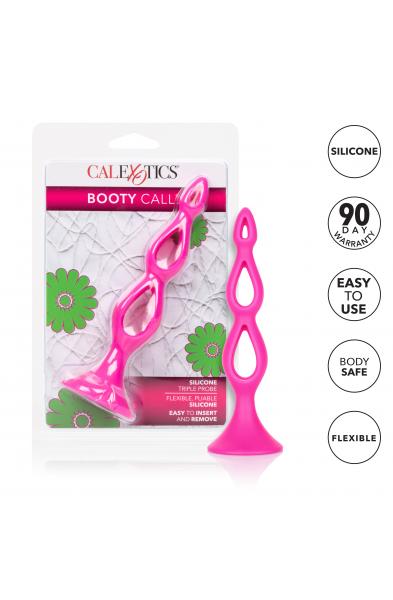 Booty Call Silicone Triple Probe - Pink