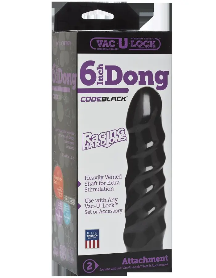 Vac-U-Lock Codeblack 6-Inch Dong Raging Hard-Ons
