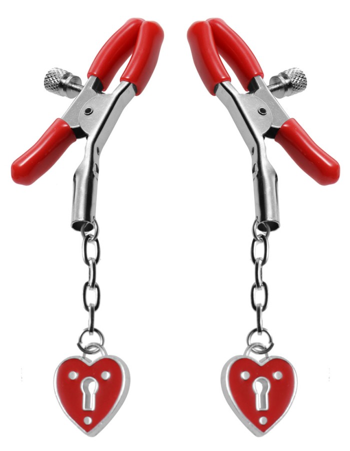 Charmed Heart Padlock Nipple Clamps