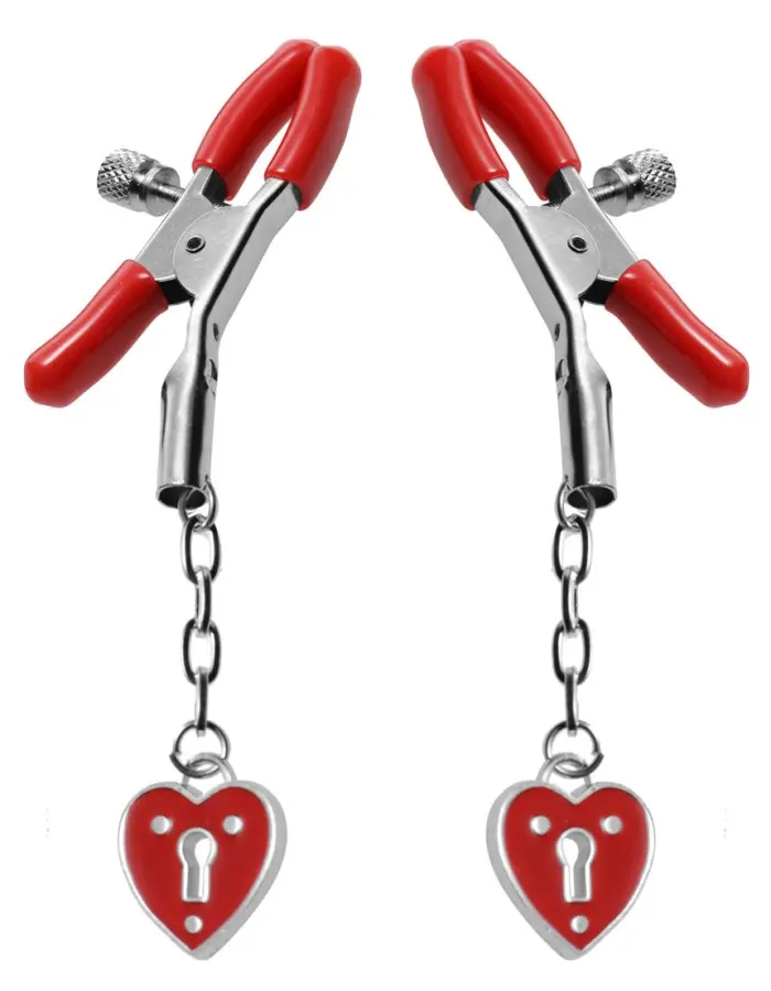 Charmed Heart Padlock Nipple Clamps
