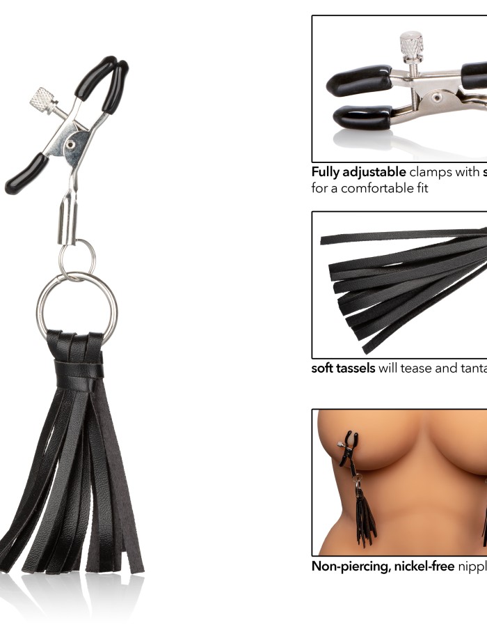 Nipple Play Playful Tassels Nipple Clamps - Black