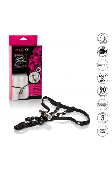 Rechargeable Lover's Cheeky Panty With Stroker  Beads