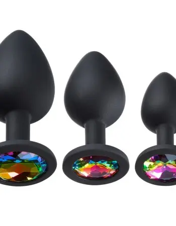 Cloud 9 Novelties Gems Silicone Anal Plug - Includes Small, Med & Large Size