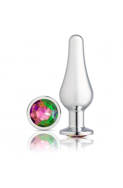 Cloud 9 Novelties Gems Silver Chrome Tall  Plug - Small