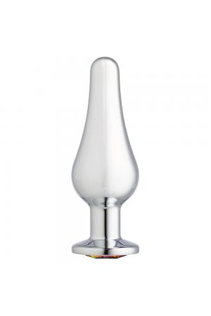 Cloud 9 Novelties Gems Silver Chrome Tall  Plug - Small