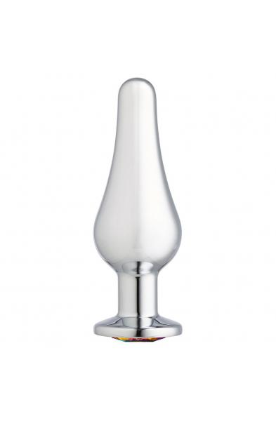 Cloud 9 Novelties Gems Silver Chrome Tall  Plug - Small