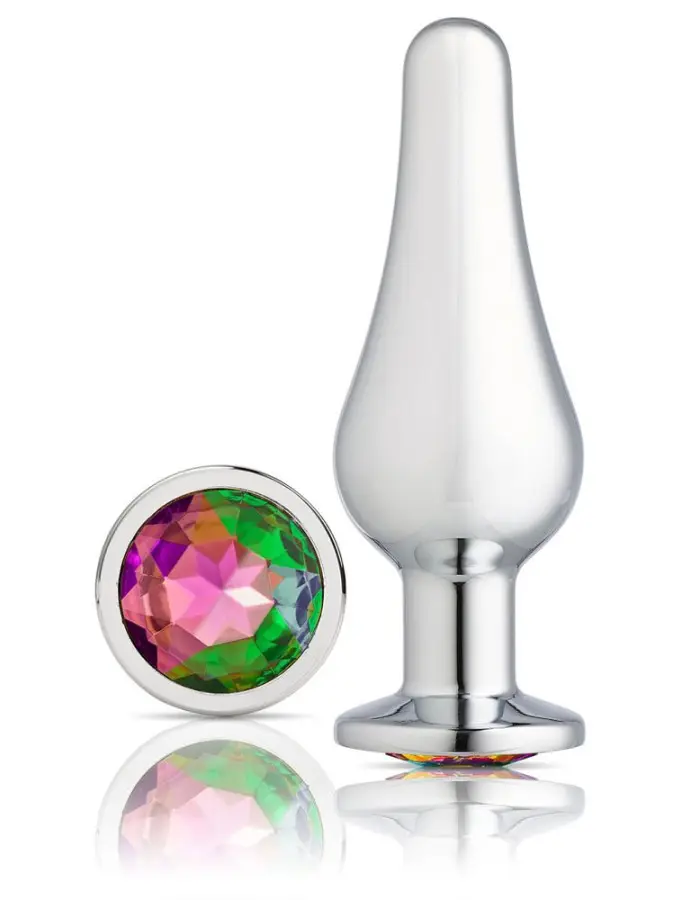 Cloud 9 Novelties Gems Silver Chrome Tall Plug - Medium