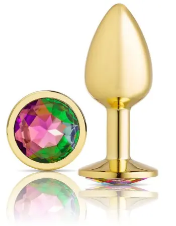 Cloud 9 Novelties Anal Gems Jeweled Gold Chromed Anal Plug - Small