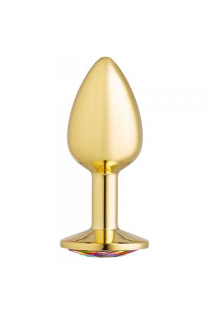 Cloud 9 Novelties Anal Gems Jeweled Gold Chromed Anal Plug - Small