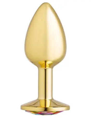 Cloud 9 Novelties Anal Gems Jeweled Gold Chromed Anal Plug - Small