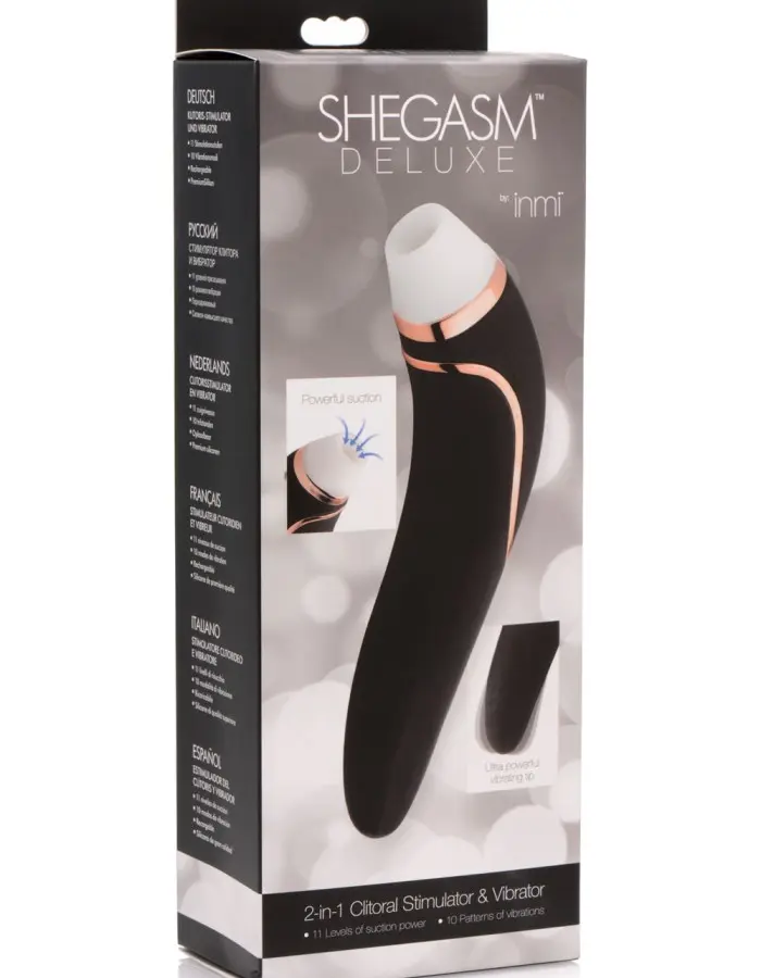 Shegasm Deluxe Clitoral Stimulator and Vibe - Black