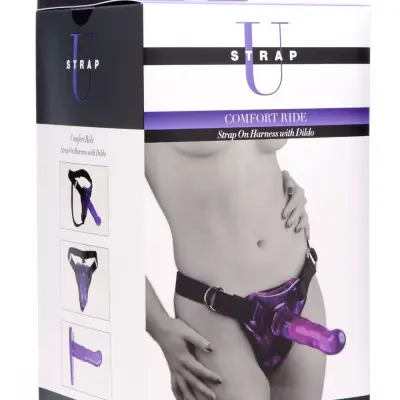 Comfort Ride Strap on Harness With Purple Dildo