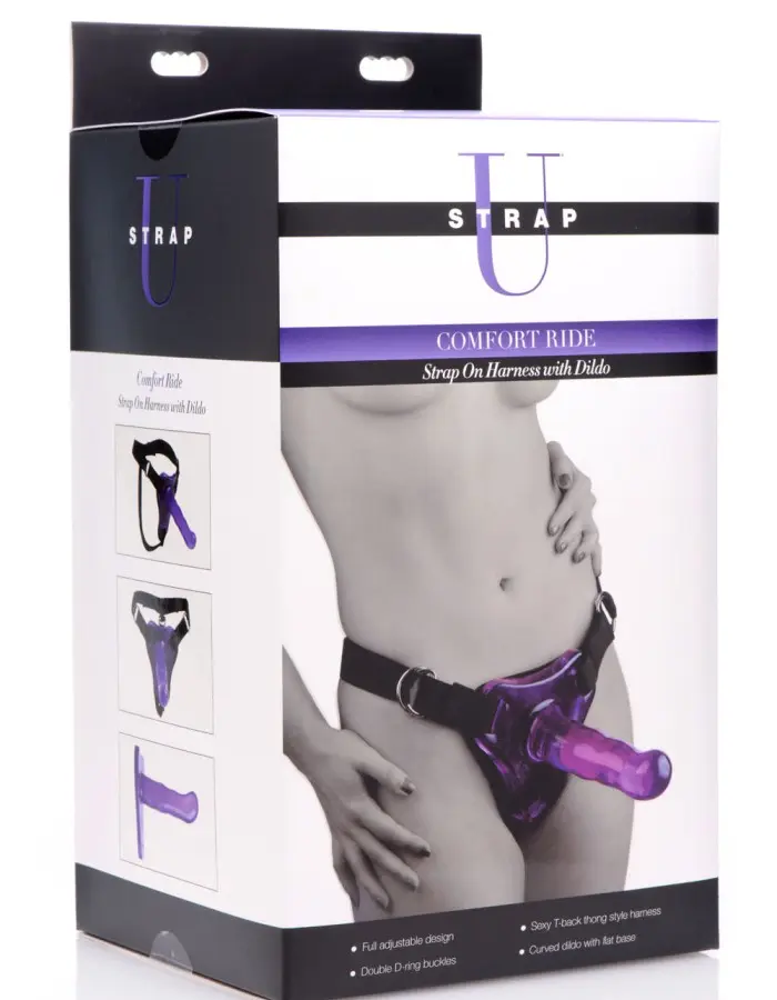 Comfort Ride Strap on Harness With Purple Dildo