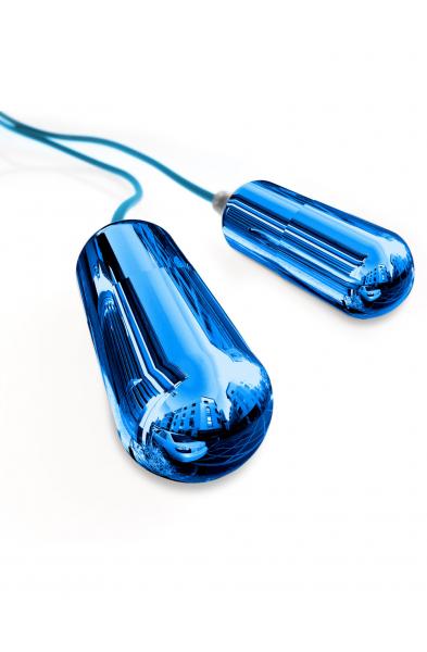 Dual Vibrating Penis Sleeve - Blue and Clear